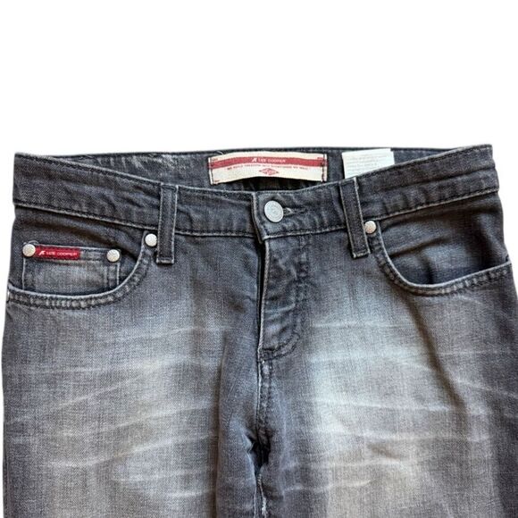 Womens Lee Cooper Gray Rinse Fitted Waist Flare Leg Jeans - Sz 28 - Picture 2 of 3